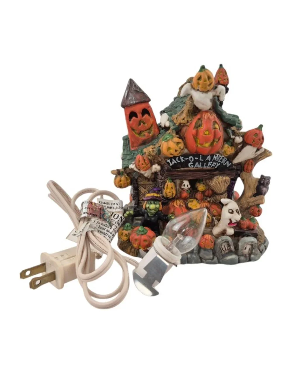 Spooky Hollow Jack O Lantern Gallery Porcelain Lighted House 2001 Boxed